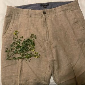 Relaxed fit casual linen dress pants